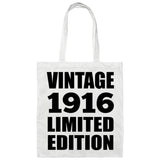108th Birthday Vintage 1916 Limited Edition - Tote Bag White