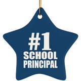 Number One #1 School Principal - Star Ornament