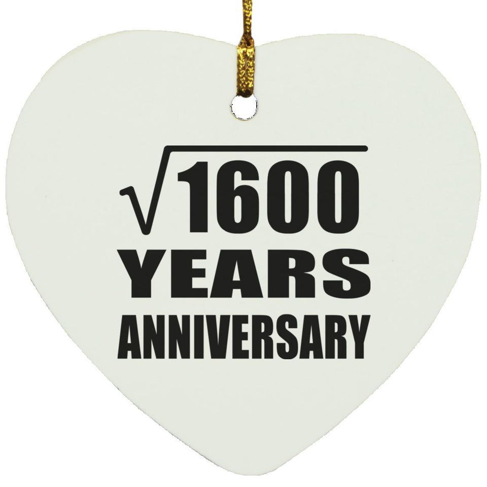 40th Anniversary Square Root of 1600 Years Anniversary - Heart Ornament