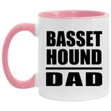 Basset Hound Dad - 11oz Accent Mug Pink