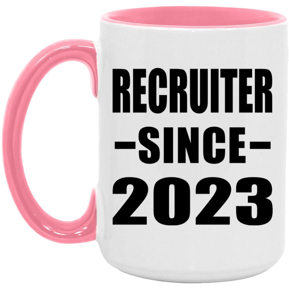 Recruiter Since 2023 - 15oz Accent Mug Pink