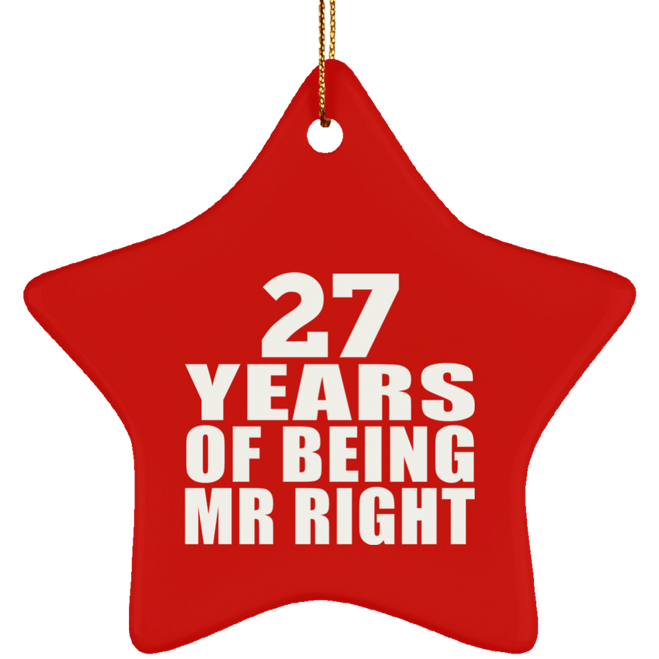 27th Anniversary 27 Years Of Being Mr Right - Star Ornament