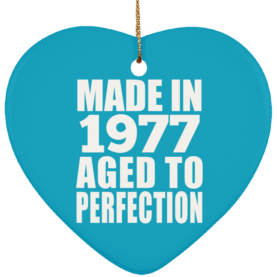 47th Birthday Made In 1977 Aged to Perfection - Heart Ornament