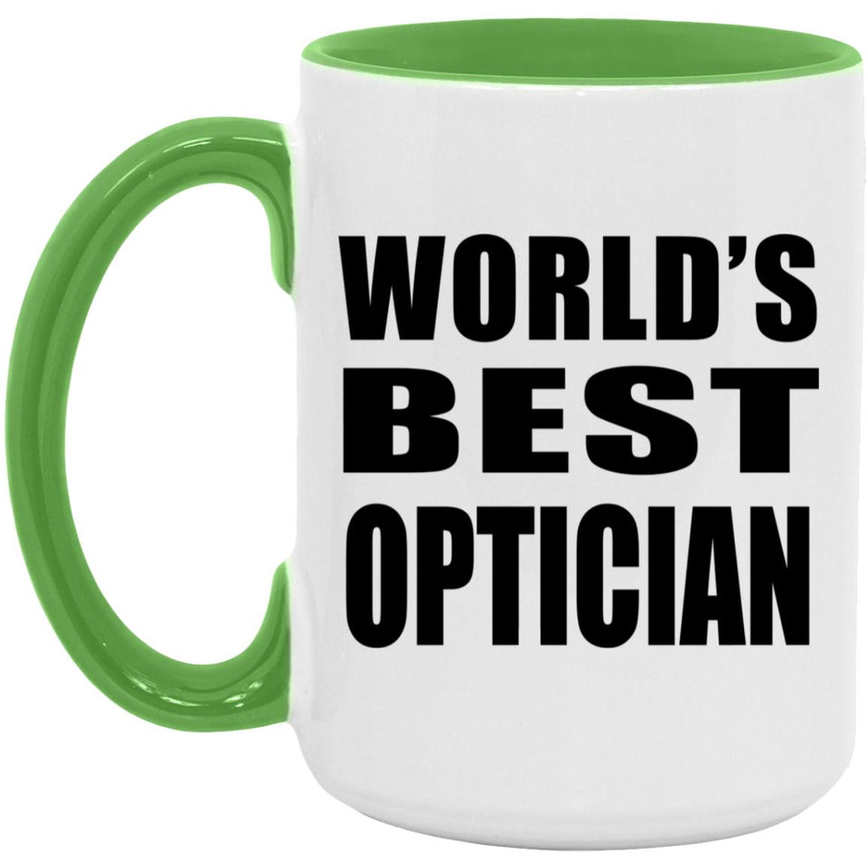 World's Best Optician - 15oz Accent Mug Green