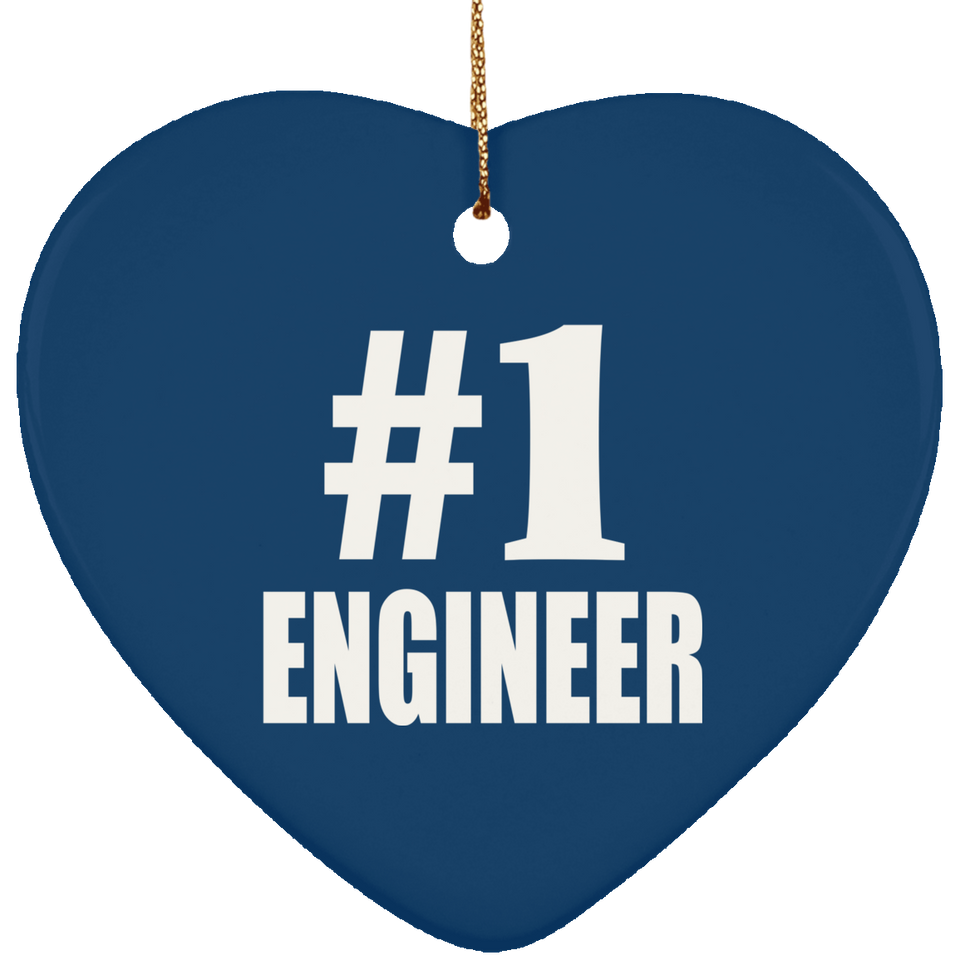 Number One #1 Engineer - Heart Ornament