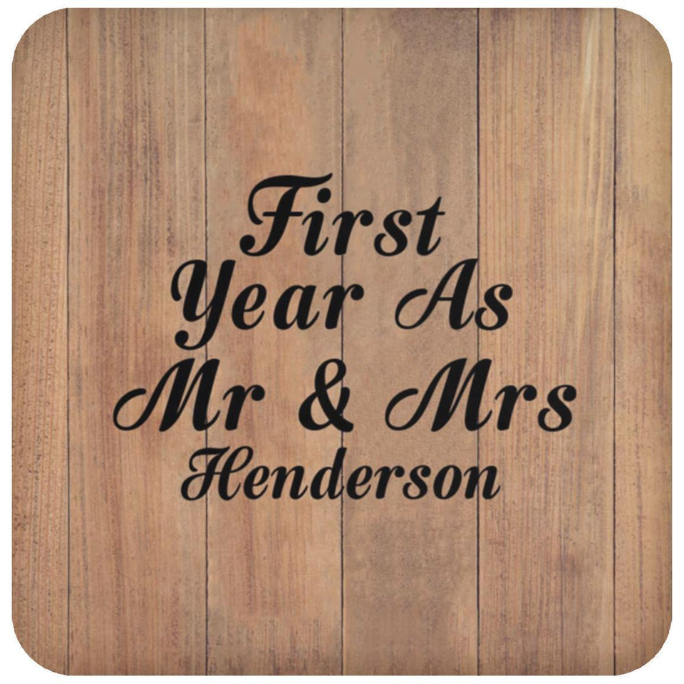 First Year As Mr & Mrs Henderson - Drink Coaster C