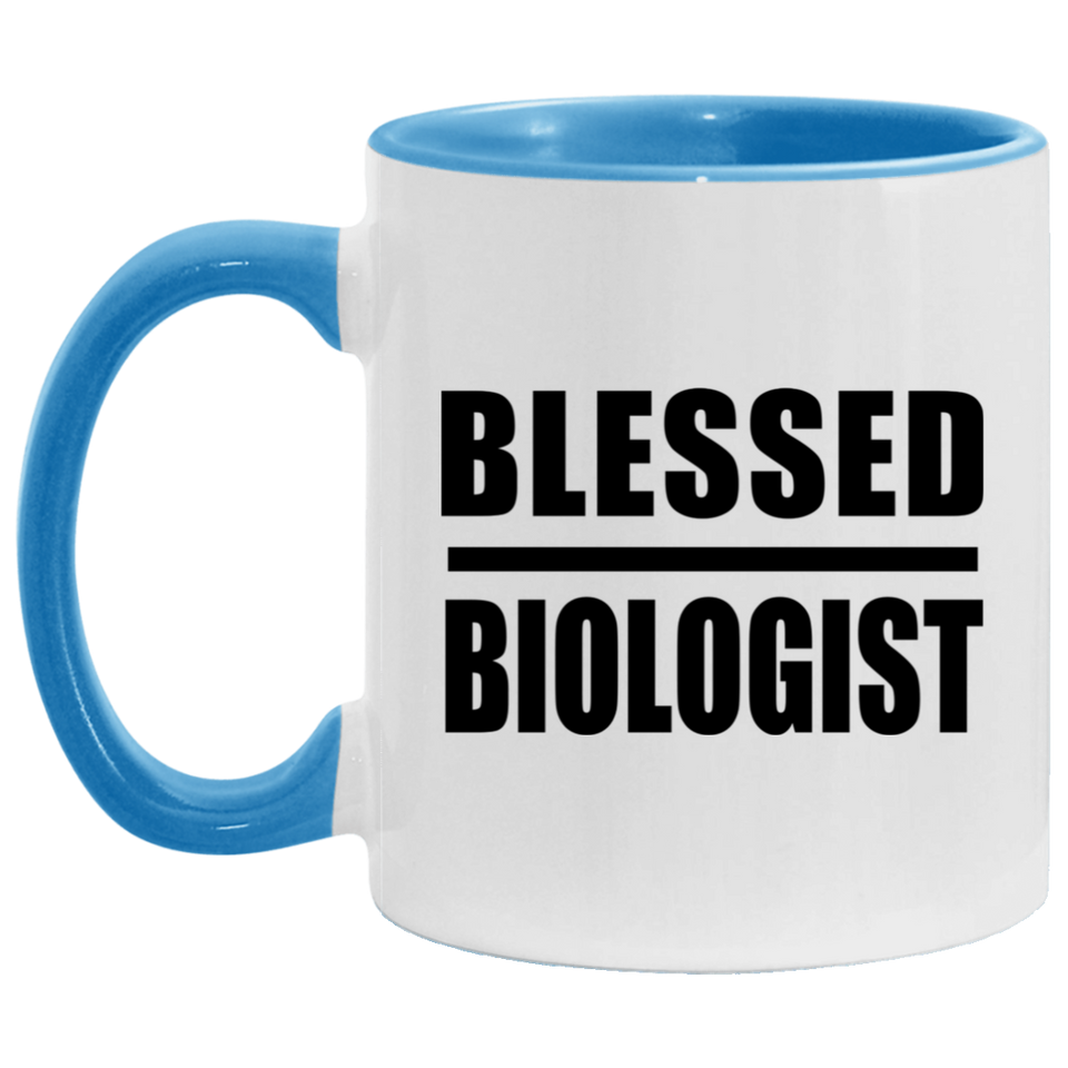 Blessed Biologist - 11oz Accent Mug Blue