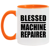 Blessed Machine Repairer - 11oz Accent Mug Orange