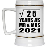 5th Anniversary Square Root of 25 Years As Mr & Mrs 2021 - Beer Stein