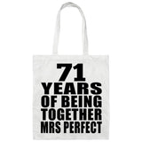 71st Anniversary 71 Years Of Being Mrs Perfect - Tote Bag White