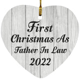 First Christmas As Father In Law 2022 - Heart Ornament F