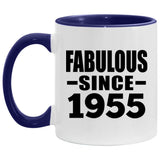 69th Birthday Fabulous Since 1955 - 11oz Accent Mug Purple
