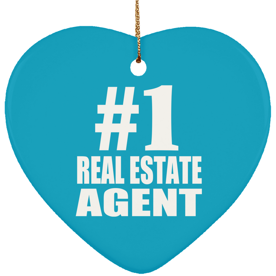 Number One #1 Real Estate Agent - Heart Ornament