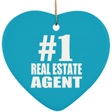 Number One #1 Real Estate Agent - Heart Ornament