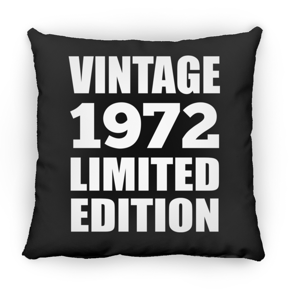 52nd Birthday Vintage 1972 Limited Edition - Throw Pillow Black