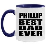 Phillip Best Dad Ever - 11oz Accent Mug Purple