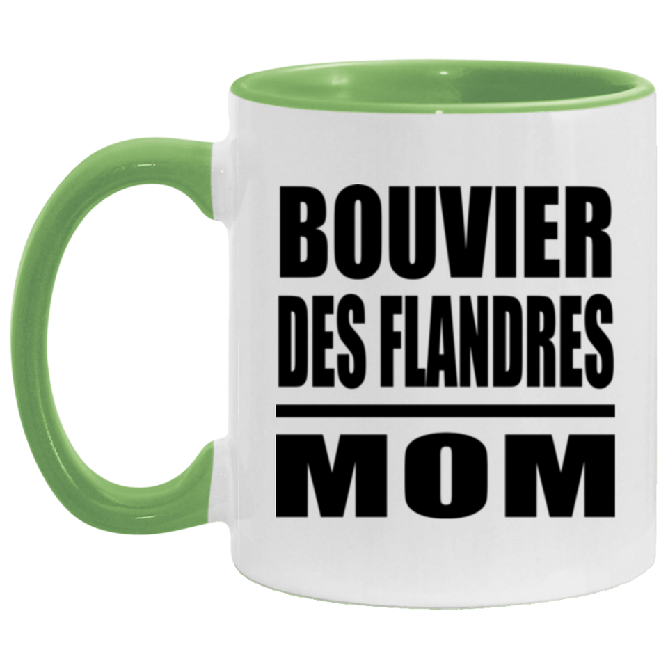 Bouvier Des Flandres Mom - 11oz Accent Mug Green