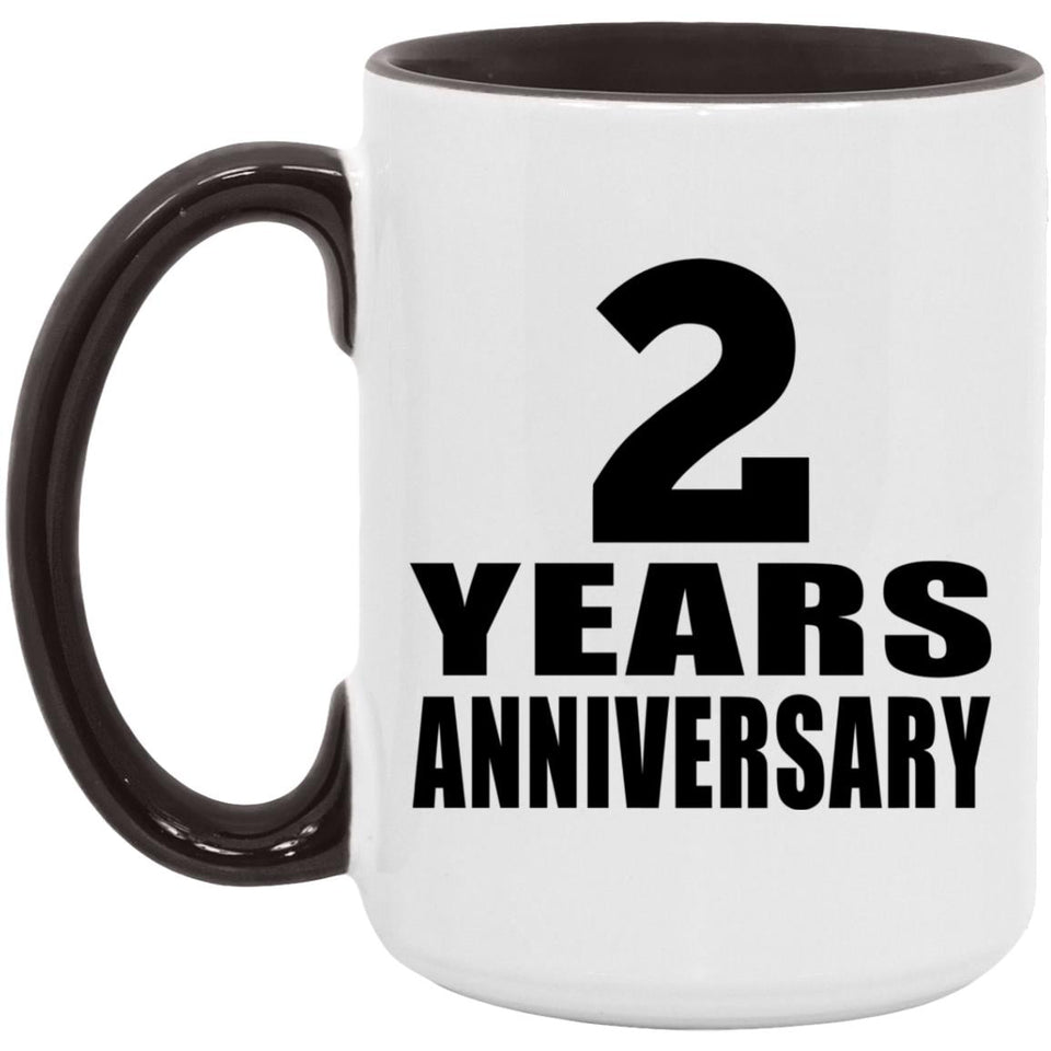 2nd Anniversary 2 Years - 15oz Accent Mug Black