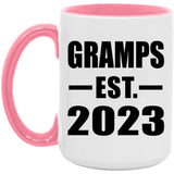 Gramps Established EST. 2023 - 15oz Accent Mug Pink