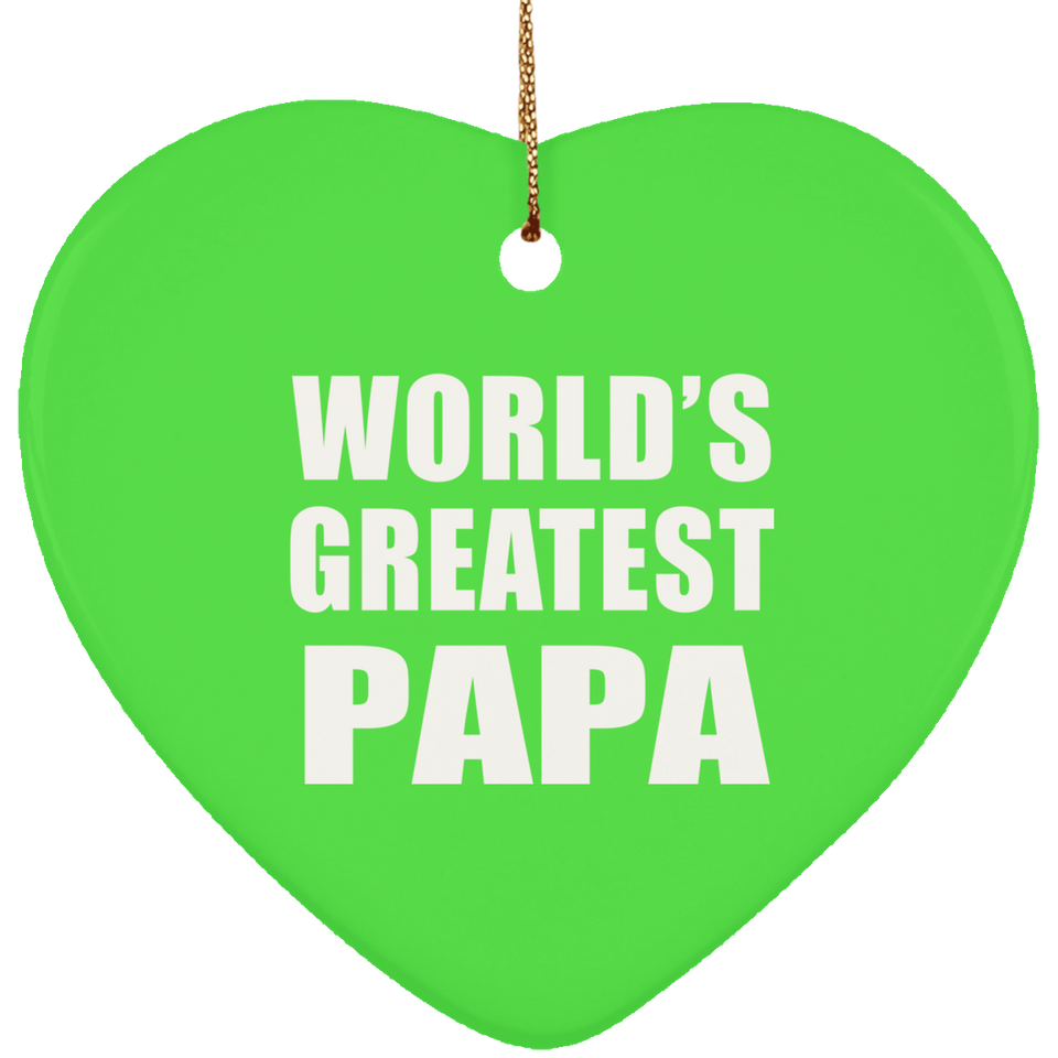 World's Greatest Papa (Grandpa) - Heart Ornament