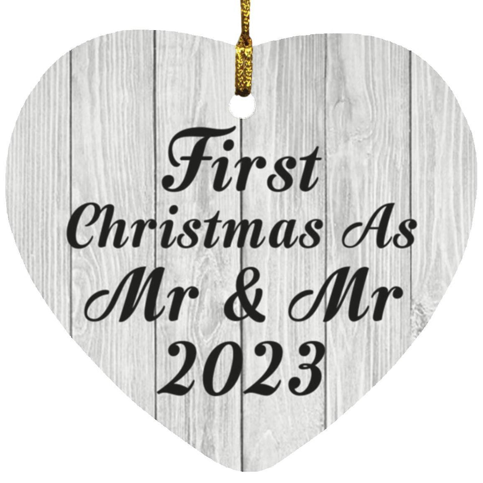 First Christmas As Mr & Mr 2023 - Heart Ornament F