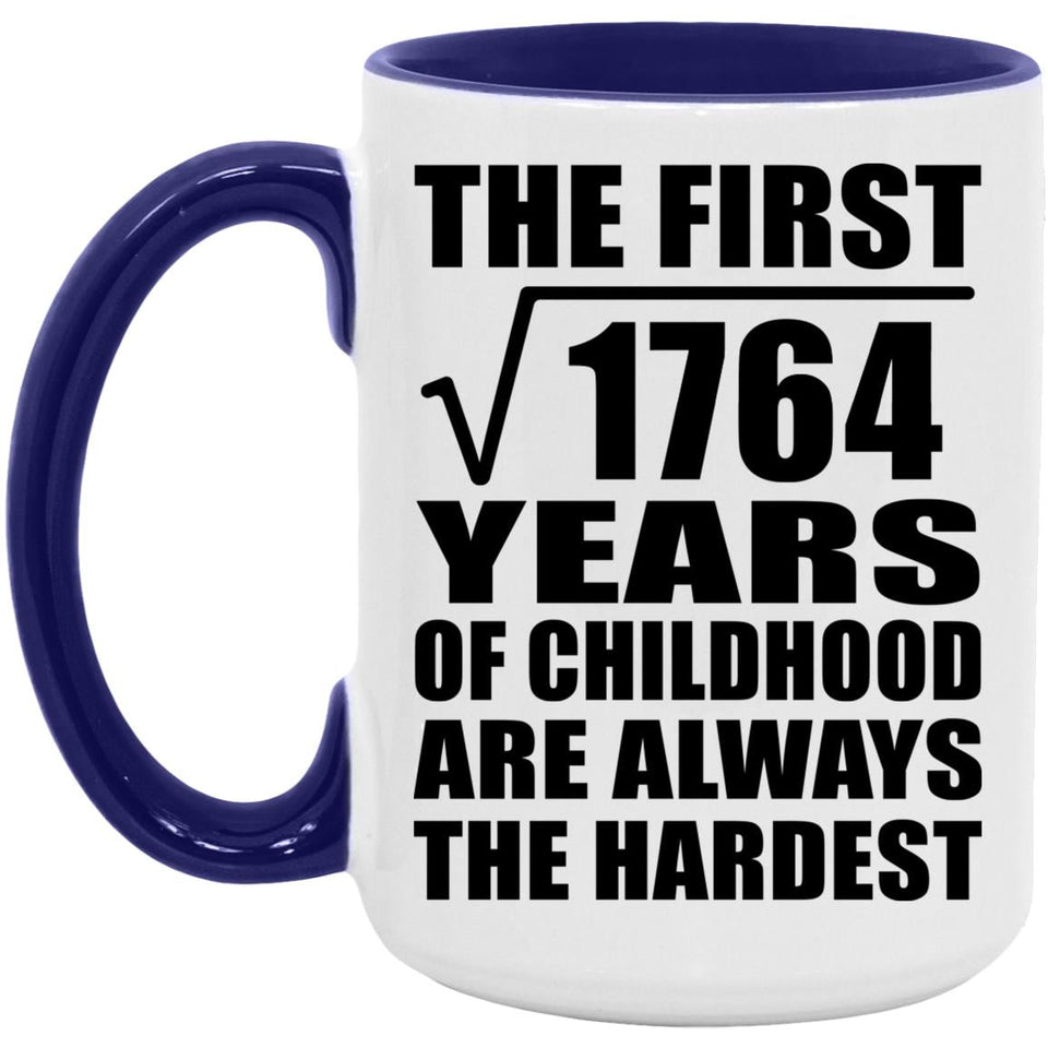 42nd Birthday Square Root of 1764 Years of Childhood - 15oz Accent Mug Purple