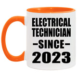 Electrical Technician Since 2023 - 11oz Accent Mug Orange