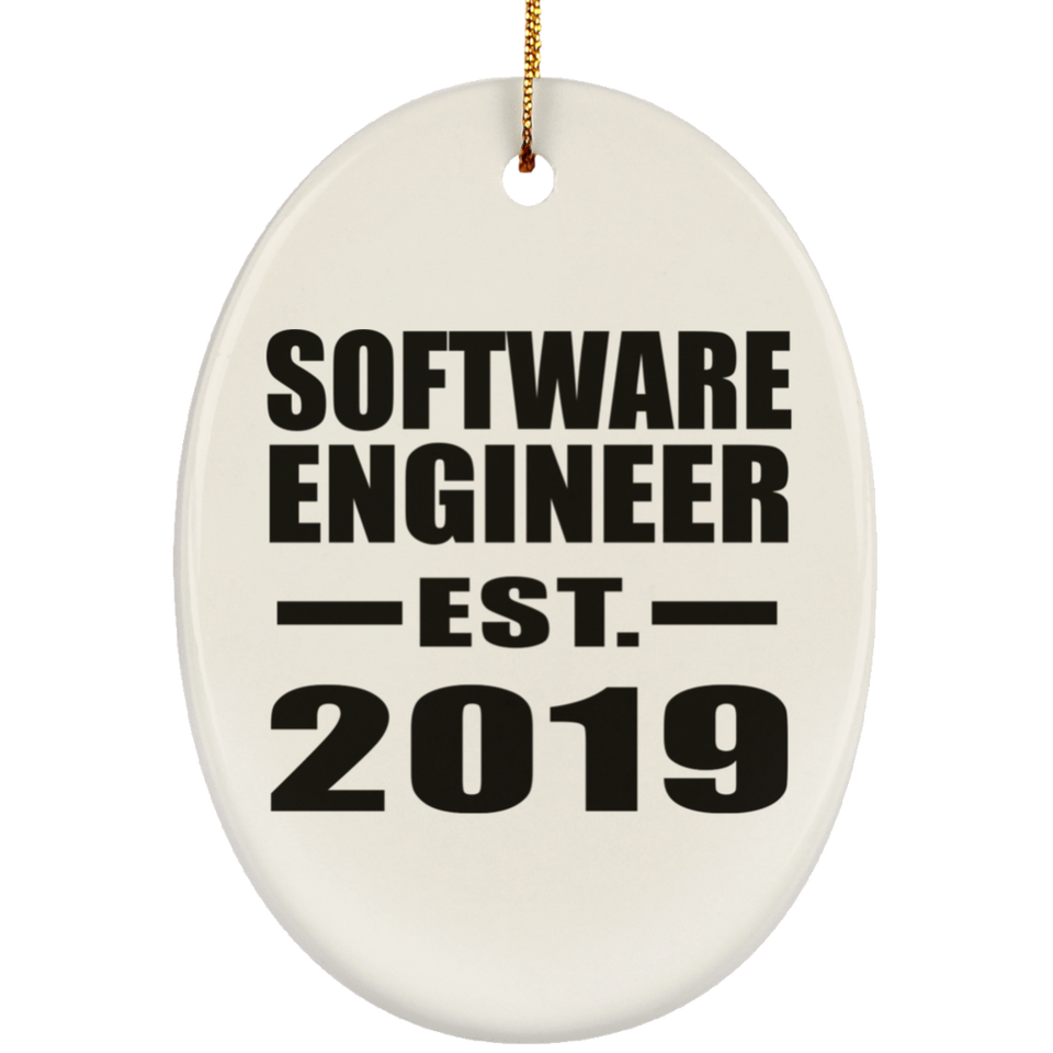 Software Engineer Established EST. 2019 - Oval Ornament