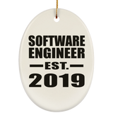 Software Engineer Established EST. 2019 - Oval Ornament