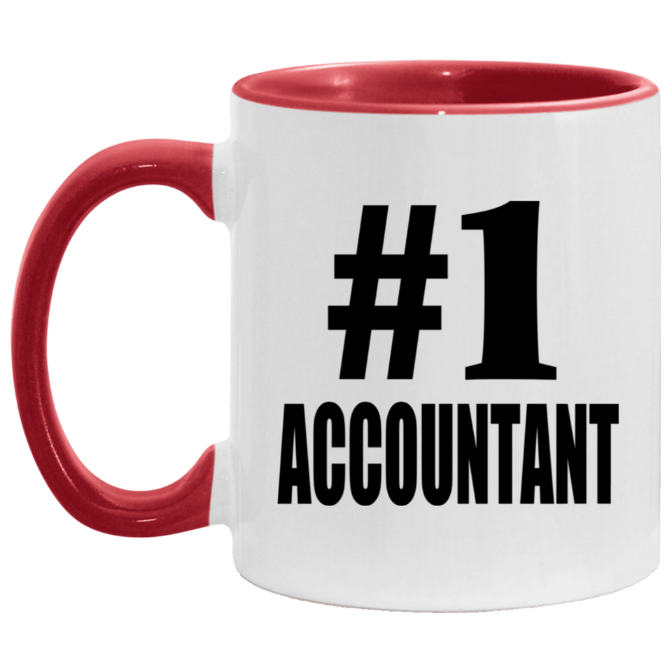 Number One #1 Accountant - 11oz Accent Mug Red