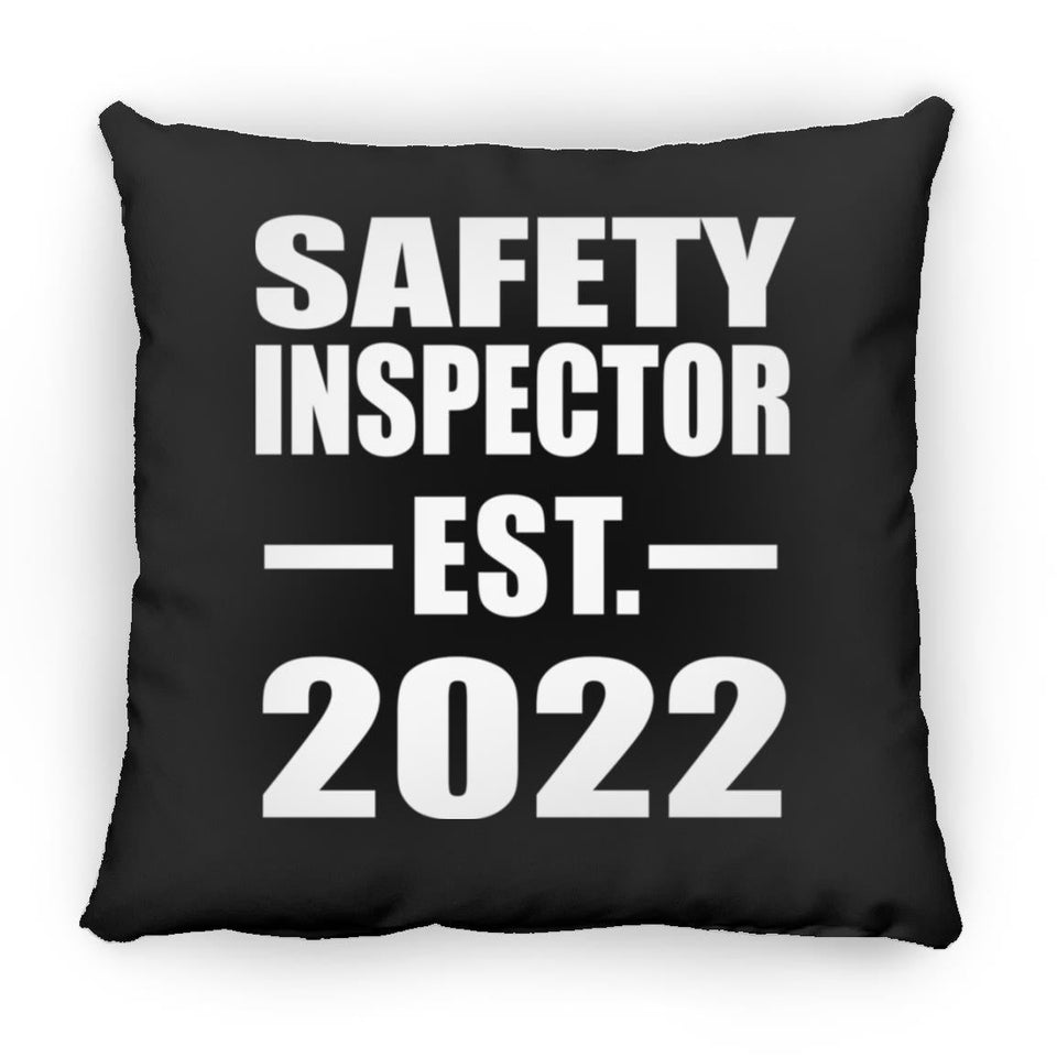 Safety Inspector Established EST. 2022 - Throw Pillow Black