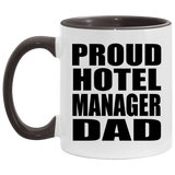 Proud Hotel Manager Dad - 11oz Accent Mug Black