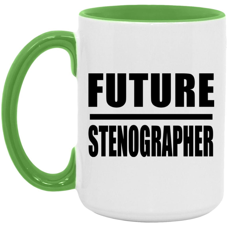 Future Stenographer - 15oz Accent Mug Green