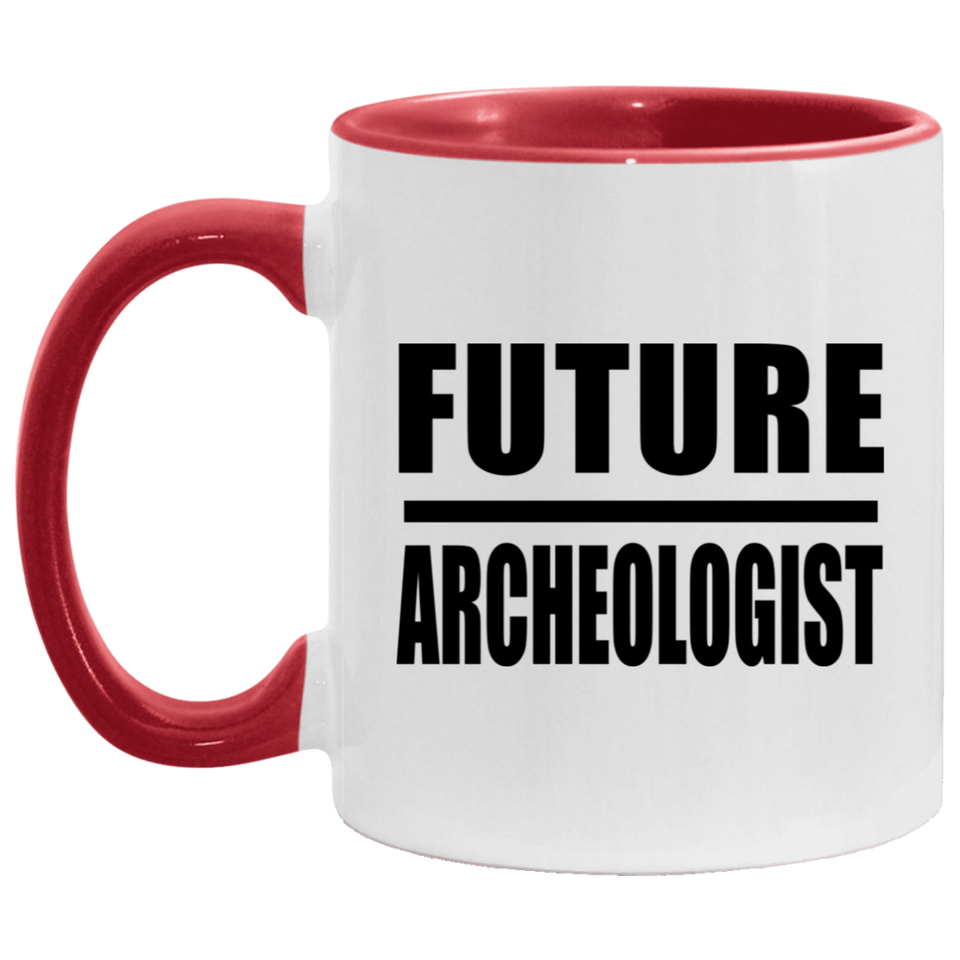 Future Archeologist - 11oz Accent Mug Red