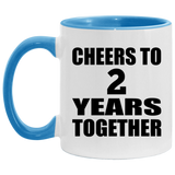 2nd Anniversary Cheers To 2 Years Together - 11oz Accent Mug Blue