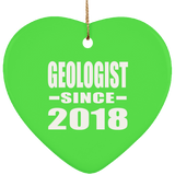 Geologist Since 2018 - Heart Ornament