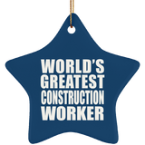 World's Greatest Construction Worker - Star Ornament