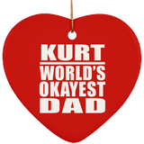 Kurt World's Okayest Dad - Heart Ornament