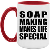 Soap Making Makes Life Special - 15oz Accent Mug Red