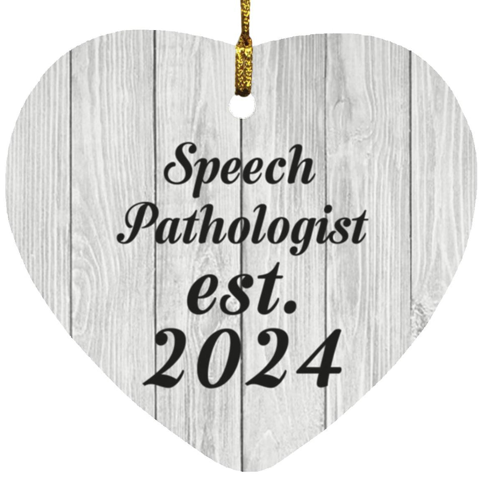 Speech Pathologist Established Est. 2024 - Heart Ornament F