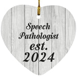 Speech Pathologist Established Est. 2024 - Heart Ornament F