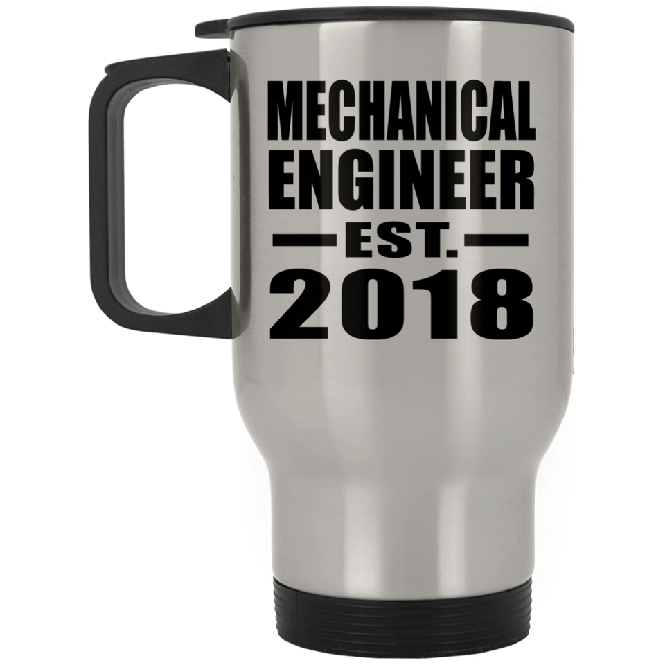 Mechanical Engineer Established EST. 2018 - Silver Travel Mug