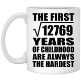 113th Birthday Square Root of 12769 Years of Childhood - 11oz Coffee Mug