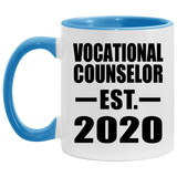 Vocational Counselor Established EST. 2020 - 11oz Accent Mug Blue