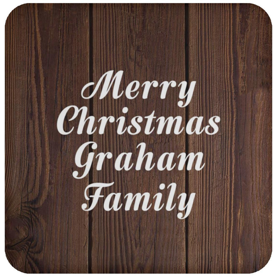 Merry Christmas Graham Family - Drink Coaster D