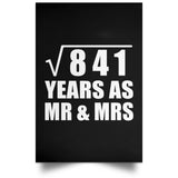 29th Anniversary Square Root of 841 Years As Mr & Mrs - Poster Portrait