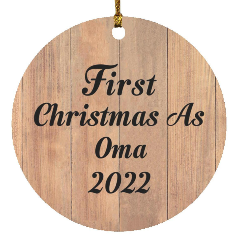 First Christmas As Oma 2022 - Circle Ornament C