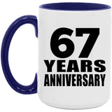 67th Anniversary 67 Years Anniversary - 15oz Accent Mug Purple