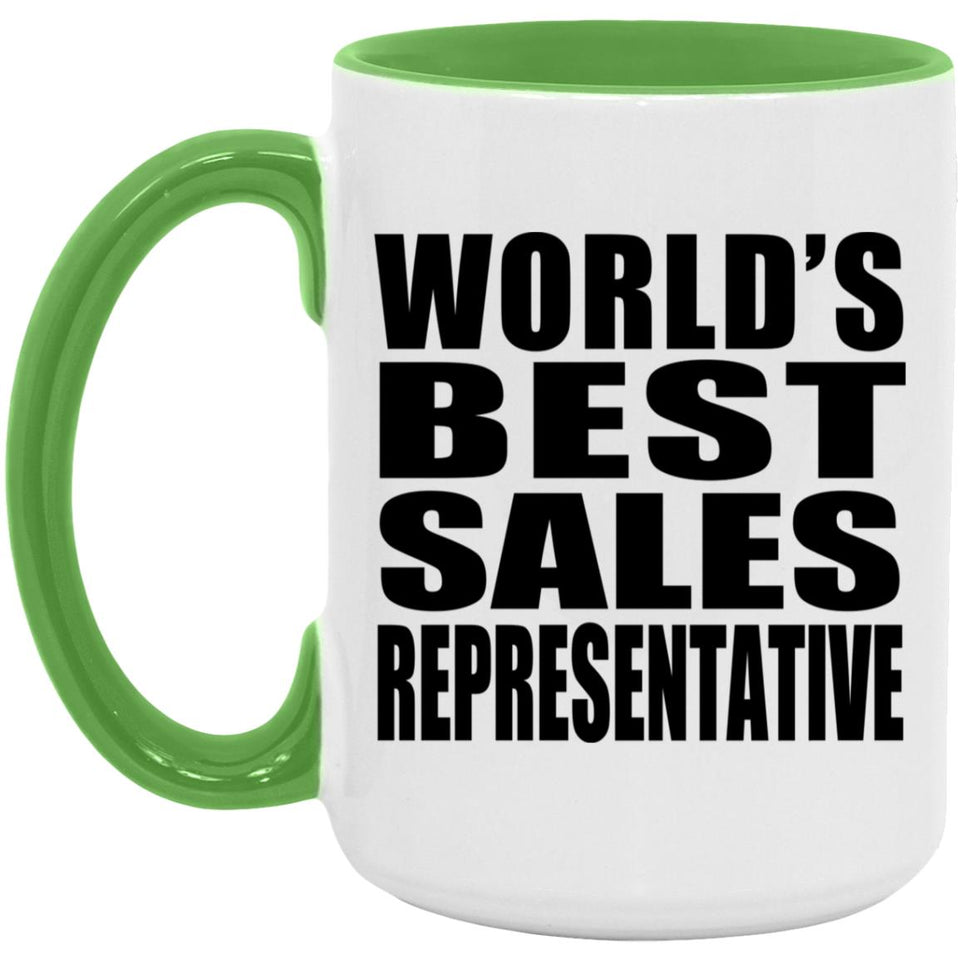 World's Best Sales Representative - 15oz Accent Mug Green