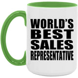 World's Best Sales Representative - 15oz Accent Mug Green